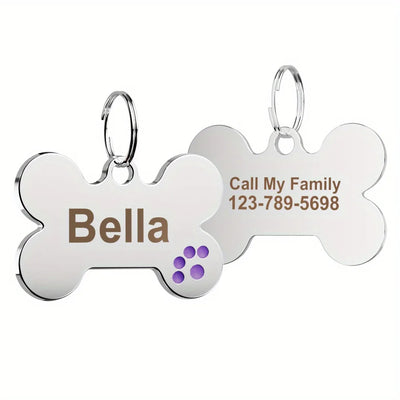 Médaille Gravée Motif Patte pour Chien