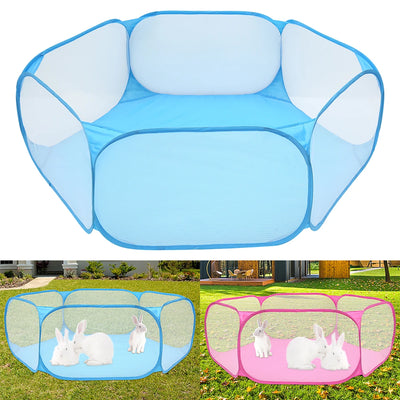 Parc pour Chien Pliable Transparent Chiot et Lapin 120 cm