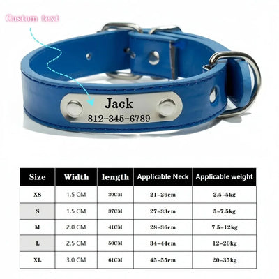 Collier Cuir Personnalisé Gravé pour Chien
