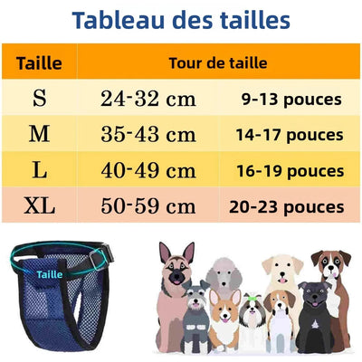 Culotte Hygiénique Chien Lavable avec 3 Coussinets jusqu'à 59 cm