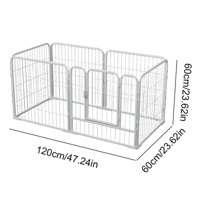 Parc pour Chien Métal 6 Panneaux Pliable 120x60x60 cm
