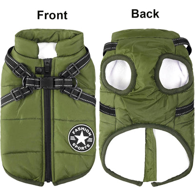 Manteau Polaire Hiver Harnais Intégré Chien