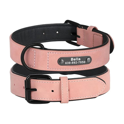 Collier Cuir Gravé Personnalisé Grand Chien