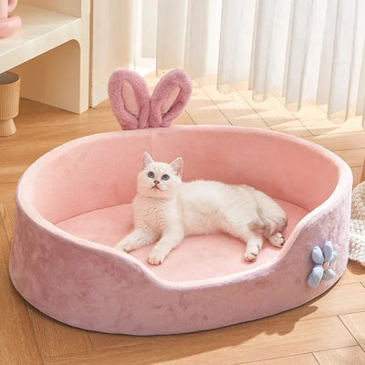 Canapé pour Chien Rose Velours Côtelé Petit Chien