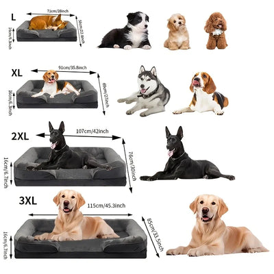 Panier Orthopédique Grand Chien Mousse de Soutien Déhoussable