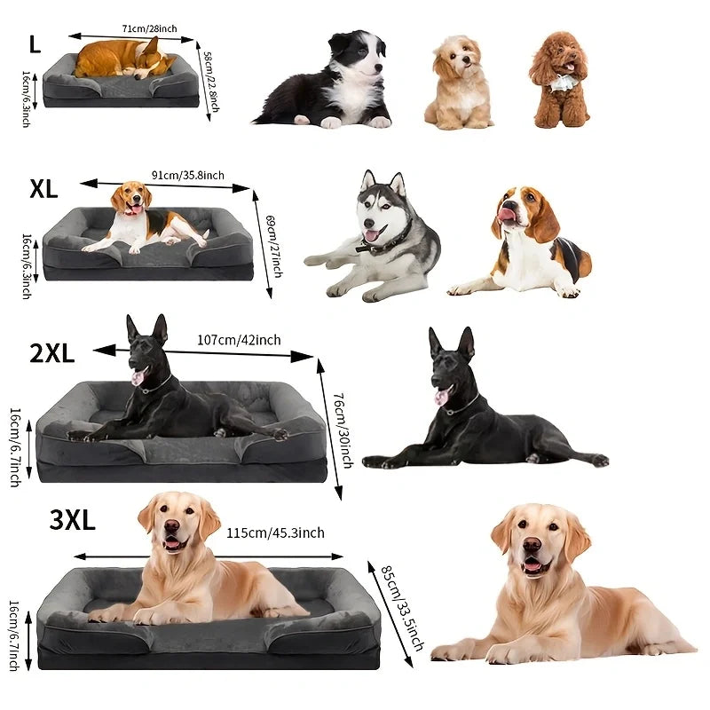 Panier Orthopédique Grand Chien Mousse de Soutien Déhoussable