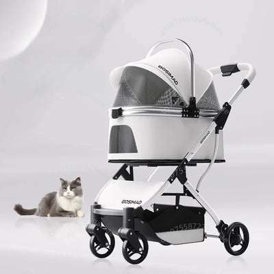 Poussette pour Chien Légère Pliable à Nacelle Amovible