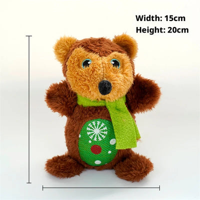 Jouet de Noël Chien Corde et Peluche Hérisson Renne