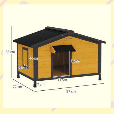 Niche Chien PawHut Bois Massif 97x72x65 cm