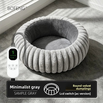 Lit Chauffant Électrique Rond pour Chien Taille Moyenne 65 cm