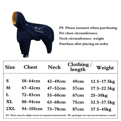 Manteau Imperméable Combinaison Intégrale Grand Chien Réfléchissant