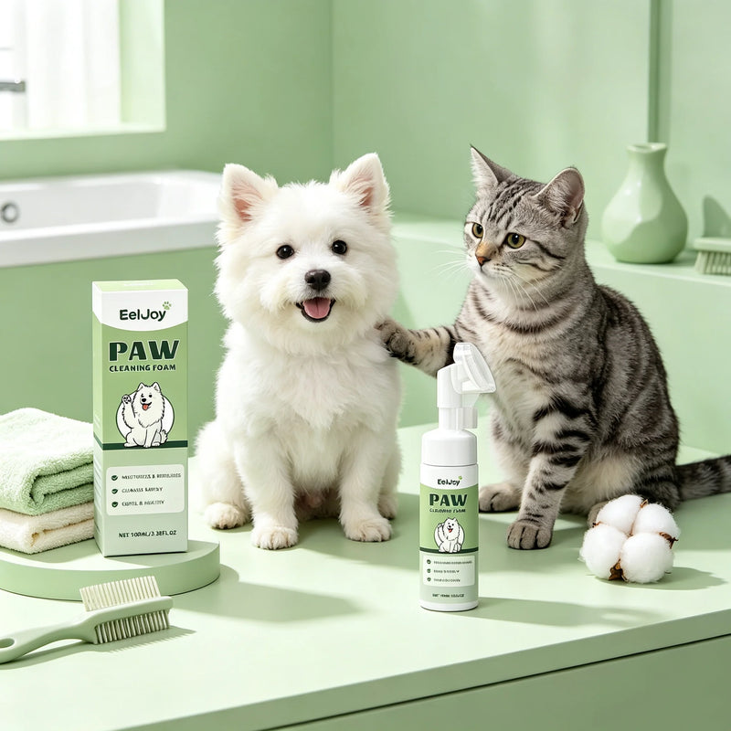 Mousse Nettoyante Pattes avec Brosse pour Chien