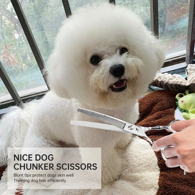 Ciseaux Chunker Courbes Toilettage Chien Acier Japonais 18 cm
