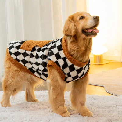 Manteau Sherpa Damier Grande Taille Gros Chien