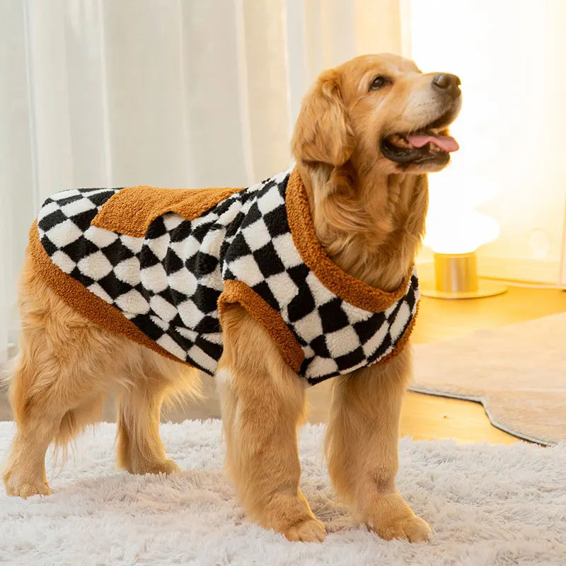 Manteau Sherpa Damier Grande Taille Gros Chien
