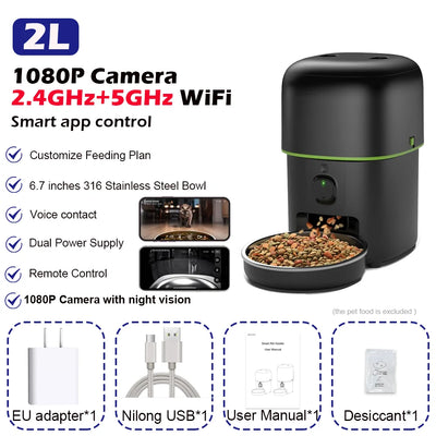 Distributeur de Croquettes Caméra Full HD WiFi 5 GHz