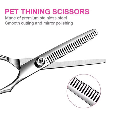Ciseaux de Toilettage Chien Kit 3 Paires Peigne Bouts Ronds
