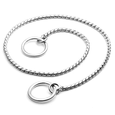Collier Étrangleur Chaîne Serpent Inox pour Chien Réglable