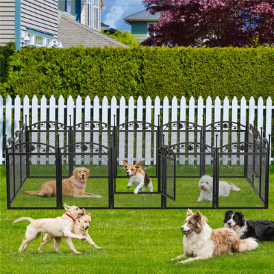 Parc pour Chien Mise Bas 8 Panneaux Métal 126 cm
