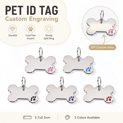 Médaille Gravée en Os à Griffes pour Chien