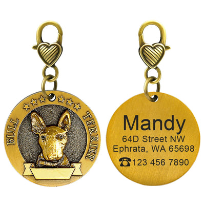 Médaille Cuivrée Gravée Silhouette de Race pour Chien