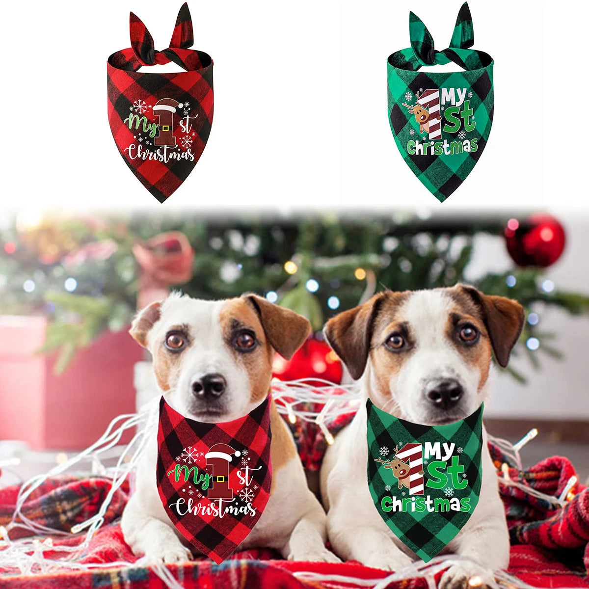 Bandana Écossais Premier Noël pour Chien