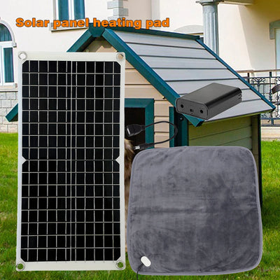 Coussin Chauffant Solaire Portable pour Chien Batterie Intégrée