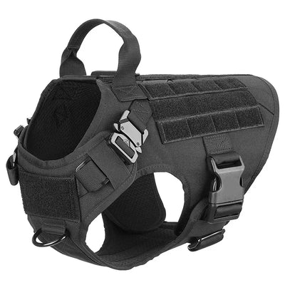 Harnais Tactique Molle Noir Berger Allemand Boucle Métal