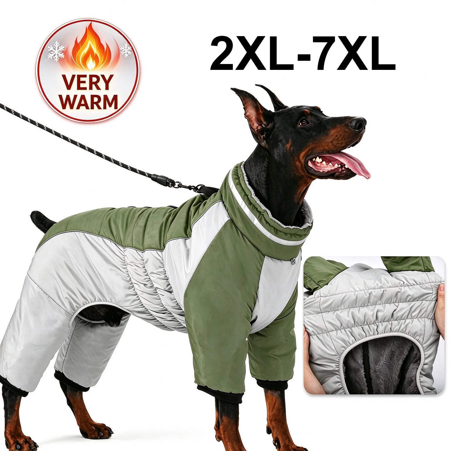 Manteau Hiver Grande Taille Chien Bordure Fourrure