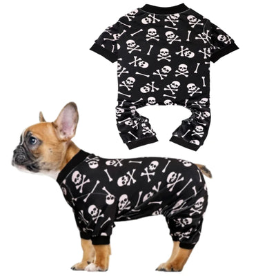 Pyjama Halloween Crâne et Os pour Chien