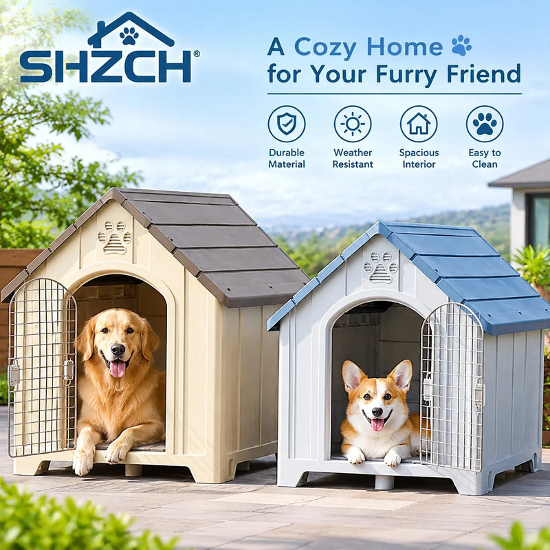 Niche pour Chien Extérieur Plastique Isolée Grande Taille Toutes Saisons