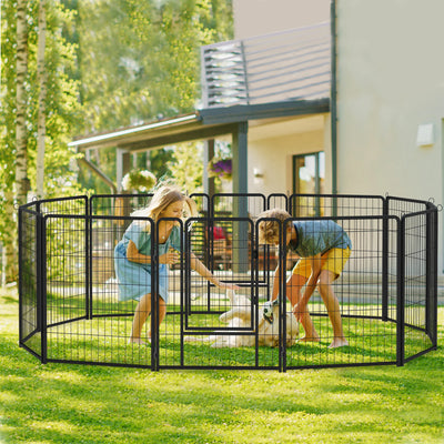 Parc Enclos Pliable pour Chien avec Portes Maison et Jardin