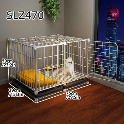 Cage pour Chien Intérieur Petite Taille avec Zone Toilette