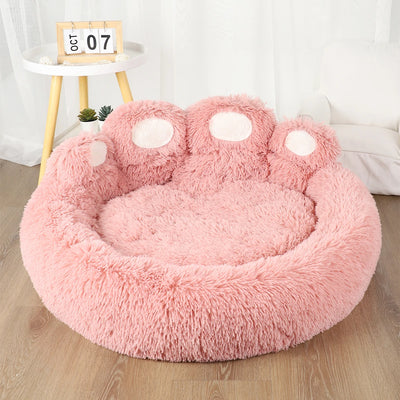 Lit Rond pour Grand Chien Forme Patte d'Ours 110 cm