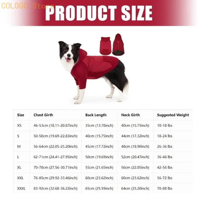 Manteau Chien à Capuche Rembourré Manches Longues Grand Chien
