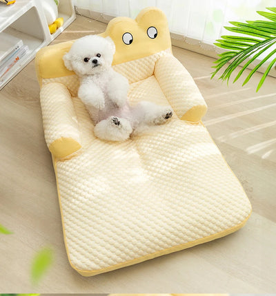 Canapé-Lit pour Chien Damier Doux Chaud d'Hiver