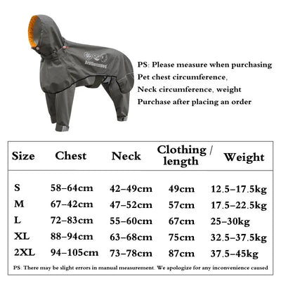 Manteau Imperméable Combinaison Intégrale Grand Chien Réfléchissant