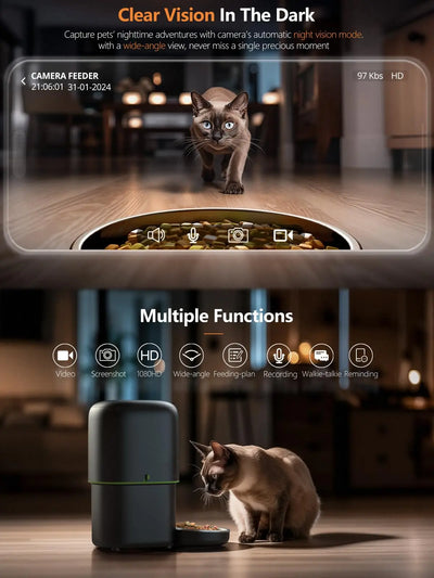 Distributeur de Croquettes Caméra Full HD WiFi 5 GHz