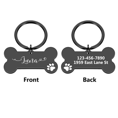 Médaille Ligne Ondulée Gravée Nom pour Chien