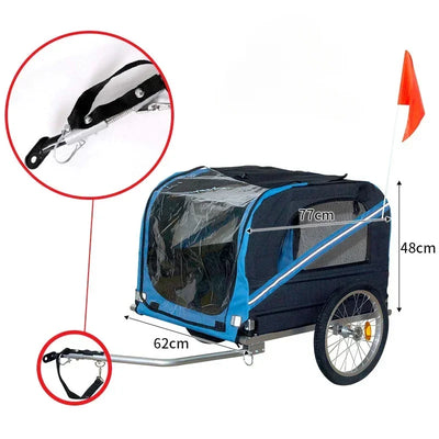 Remorque Vélo pour Chien Pliable Cabine 77 cm Anti-Pluie