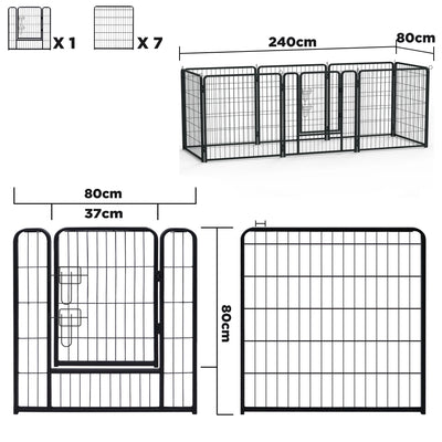 Parc Enclos Pliable pour Chien avec Portes Maison et Jardin