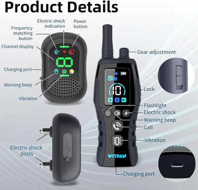 Collier Dressage 4900ft IP67 Rechargeable Gros Chien