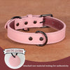 Collier pour chien en cuir véritable rose - Gros-Chien.com