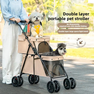 Poussette pour 2 chiens