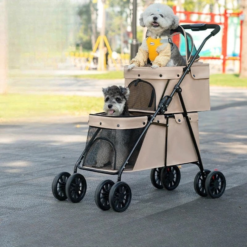 Poussette pour 2 chiens