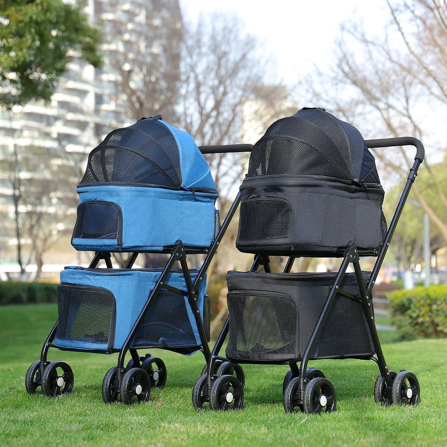 Poussette pour chien double