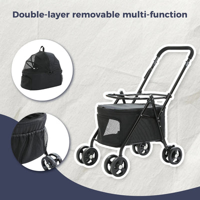 Poussette pour chien double