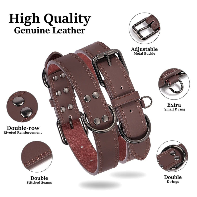Collier pour chien en cuir véritable