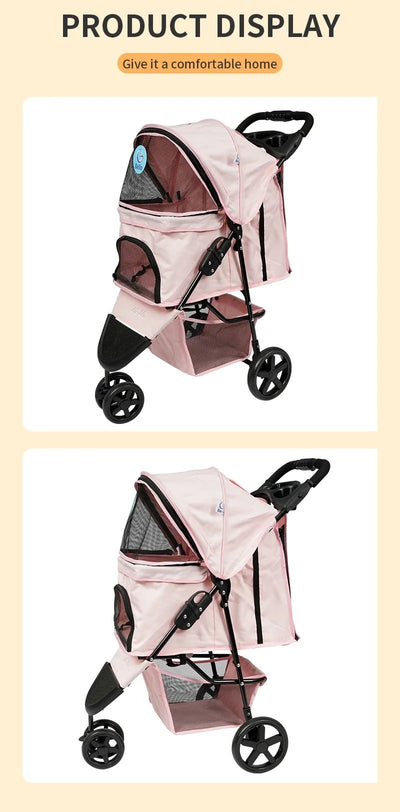 Poussette pour chien leopard