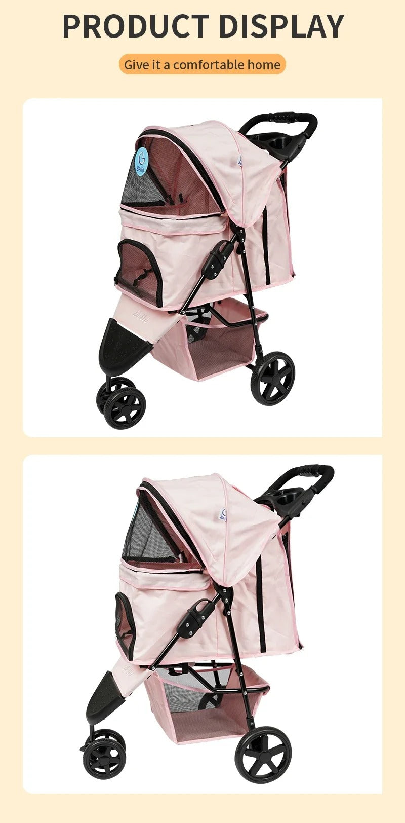 Poussette pour chien leopard
